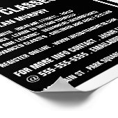 Silhouette Boxing Match, Boxing-Klassenwerbung Poster (Ecke)