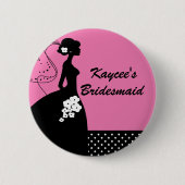 Silhouette-Braut-Brautparty-Brautjungfern-Knopf Button (Vorderseite)