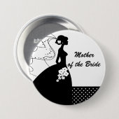 Silhouette-Braut-Mutter des Braut-Knopfes/des Button (Vorne & Hinten)