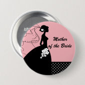 Silhouette-Braut-Mutter des Braut-Knopfes/des Button (Vorne & Hinten)