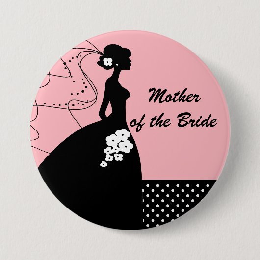 Silhouette-Braut-Mutter des Braut-Knopfes/des Button (Vorderseite)
