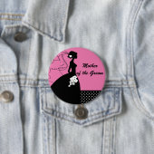Silhouette-Braut-Mutter des Bräutigam-Knopfes/des Button (Beispiel)