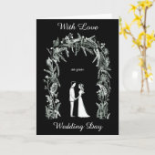 Silhouette Braut und Groom Hochzeit Karte (Gelbe Blume)