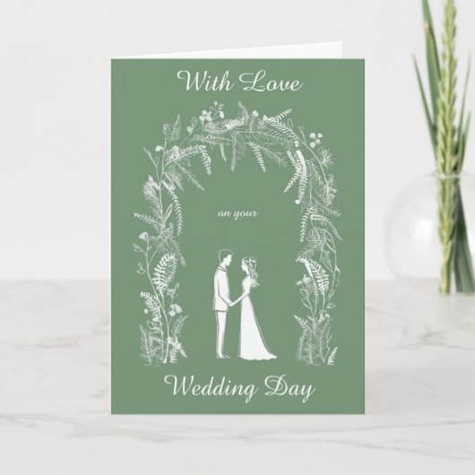 Silhouette Braut und Groom Personalisiert Hochzeit Karte (Vorderseite)