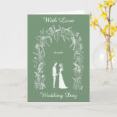 Silhouette Braut und Groom Personalisiert Hochzeit Karte (Gelbe Blume)