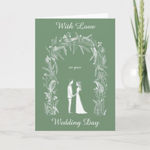 Silhouette Braut und Groom Personalisiert Hochzeit Karte