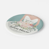 Silhouette Brautparty personalisiert Pappteller (Schrägansicht)