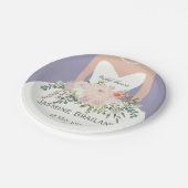 Silhouette Brautparty personalisiert Pappteller (Schrägansicht)