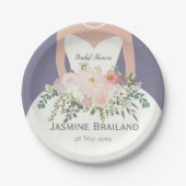 Silhouette Brautparty personalisiert Pappteller (Vorderseite)