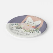 Silhouette Brautparty personalisiert Pappteller (Schrägansicht)