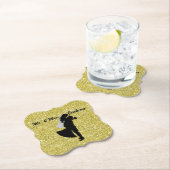 Silhouette Bridge & Groom Gold Imitate Glitzer Untersetzer (Vor Ort)