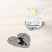 Silhouette Bridge & Groom Silver Imitats Glitzer Untersetzer (Vor Ort)
