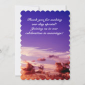 Silhouette Bridge & Groom Sunset Danke Karte (Rückseite)