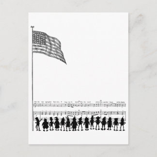 Silhouette Brownie Patriots und Flag Postkarte