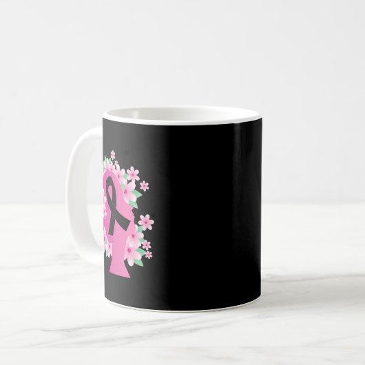 Silhouette Brustkrebs Kaffeetasse (Vorderseite Links)
