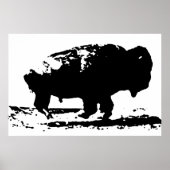 Silhouette Buffalo  Pop Art Poster (Vorne)