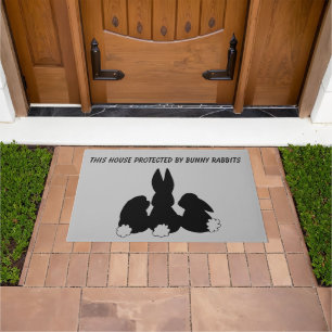 Silhouette Bunny Rabbits Doormat Fußmatte
