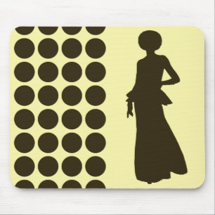 Silhouette Café Mocha Cream Neutral Dots Fashion Mousepad