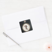 Silhouette Cassandra Austen, c.1809 Quadratischer Aufkleber (Umschlag)