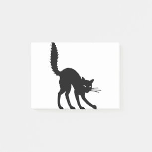 Silhouette Cat Halloween Black Cat erschreckt Wut Post-it Klebezettel