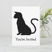 Silhouette Cat Personalisiert Einladung (Stehend Vorderseite)