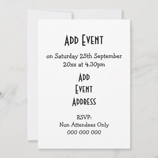 Silhouette Cat Personalisiert Einladung (Rückseite)