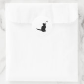Silhouette Cat Runder Aufkleber (Tasche)