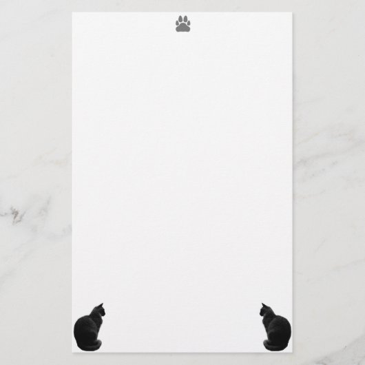 Silhouette Cat Writpapier Briefpapier (Vorderseite)