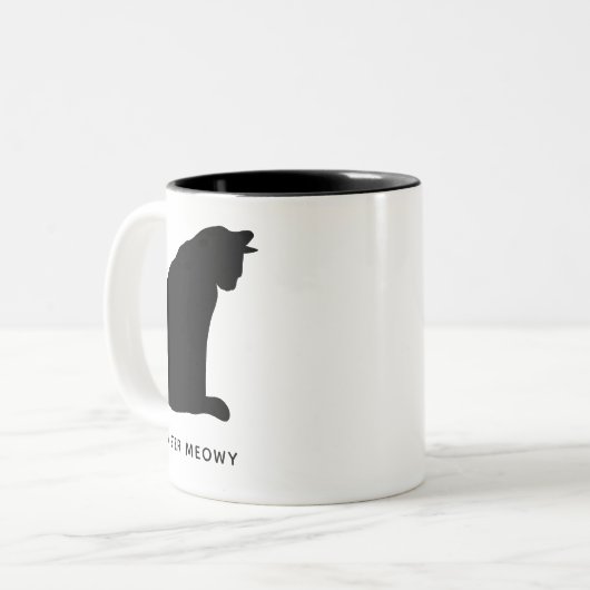Silhouette Cat Zweifarbige Tasse (Vorderseite Links)