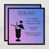 Silhouette Cocktail Party Einladung (Vorne/Hinten)
