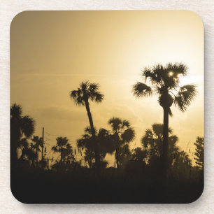 Silhouette Cocoa Palm Getränkeuntersetzer