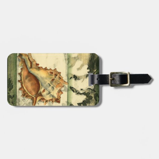 Silhouette Conch Muschel Gepäckanhänger (Vorderseite horizontal)