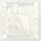 Silhouette Conch Muschel Glasuntersetzer (Rückseite)