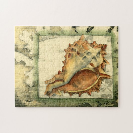 Silhouette Conch Muschel Puzzle (Horizontal)