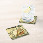 Silhouette Conch Muschel Rechteckiger Pappuntersetzer (Vor Ort)