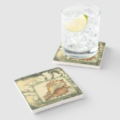 Silhouette Conch Muschel Steinuntersetzer (Seitenansicht)