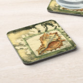 Silhouette Conch Muschel Untersetzer (Linke Seite)