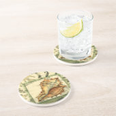 Silhouette Conch Muschel Untersetzer (Seite)