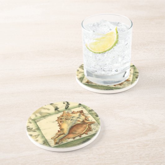 Silhouette Conch Muschel Untersetzer (Seite)