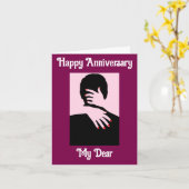 Silhouette Couple Embbying Anniversary Card Karte (Gelbe Blume)