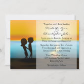 Silhouette Couple Sunset Beach Hochzeit Einladung (Rückseite)