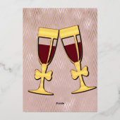 Silhouette Couple Verlobung Herzlichen Glückwunsch Folieneinladung (Rückseite)