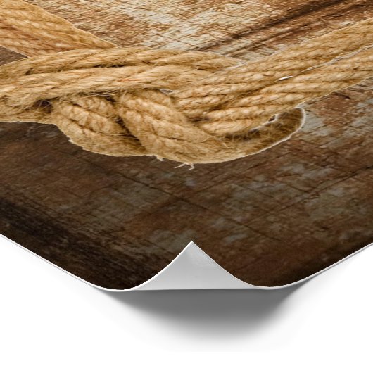 Silhouette Cowboy auf einem Broncopferd Poster (Ecke)