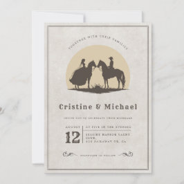 Silhouette Cowboy Hochzeit Einladung