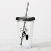 Silhouette Cowgirl Barrel Racing Acryltrinkbecher (Rückseite)