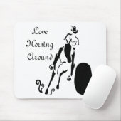 Silhouette Cowgirl Barrel Racing Mousepad (Mit Mouse)