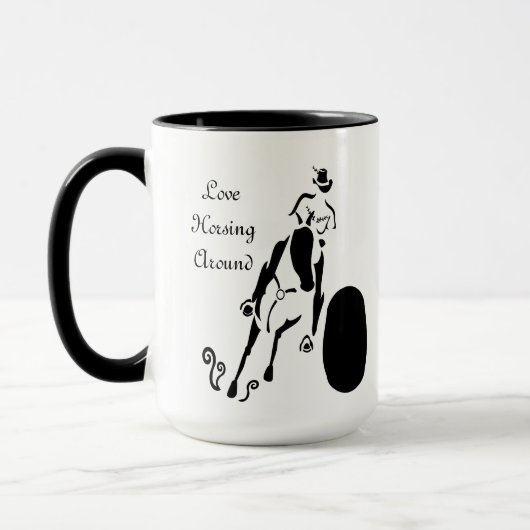 Silhouette Cowgirl Barrel Racing Tasse (Links)