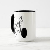 Silhouette Cowgirl Barrel Racing Tasse (Vorderseite Links)