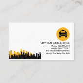 Silhouette Creative Yellow Gebäude Taxi Visitenkarte (Rückseite)