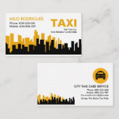 Silhouette Creative Yellow Gebäude Taxi Visitenkarte (Vorne/Hinten)